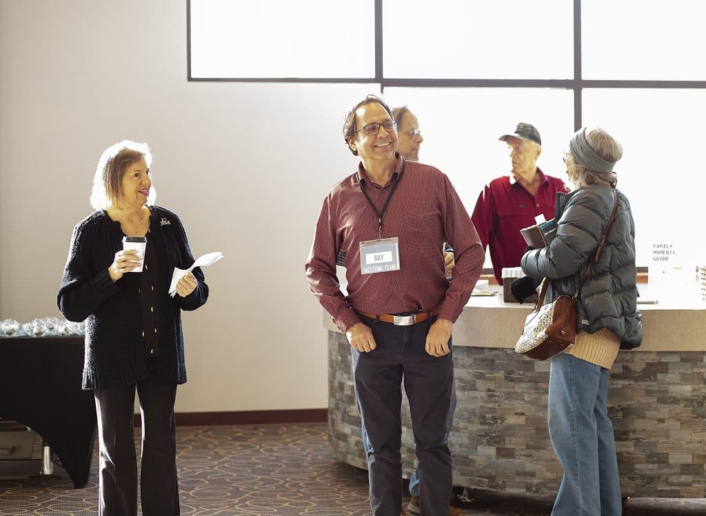 Welcome team greeting guests